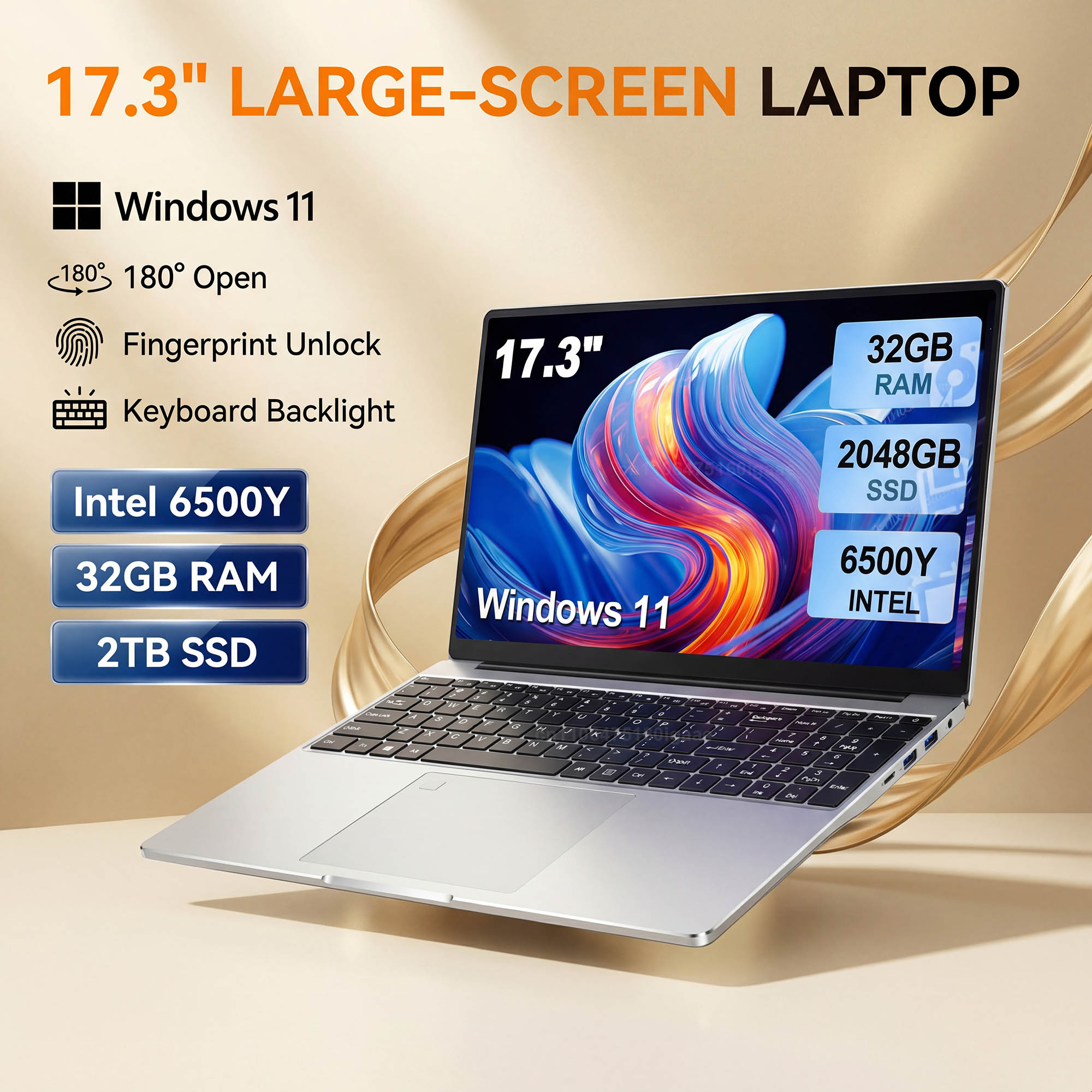 Ssd 2Tb - Ordinateur portable à grand écran 17,3