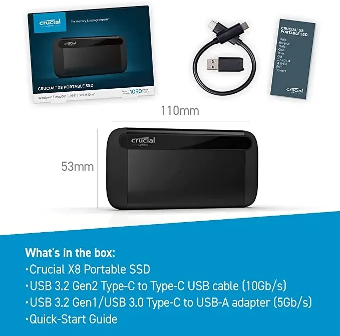 Nouveau SSD portable Crucial X - External Ssd avis et prix